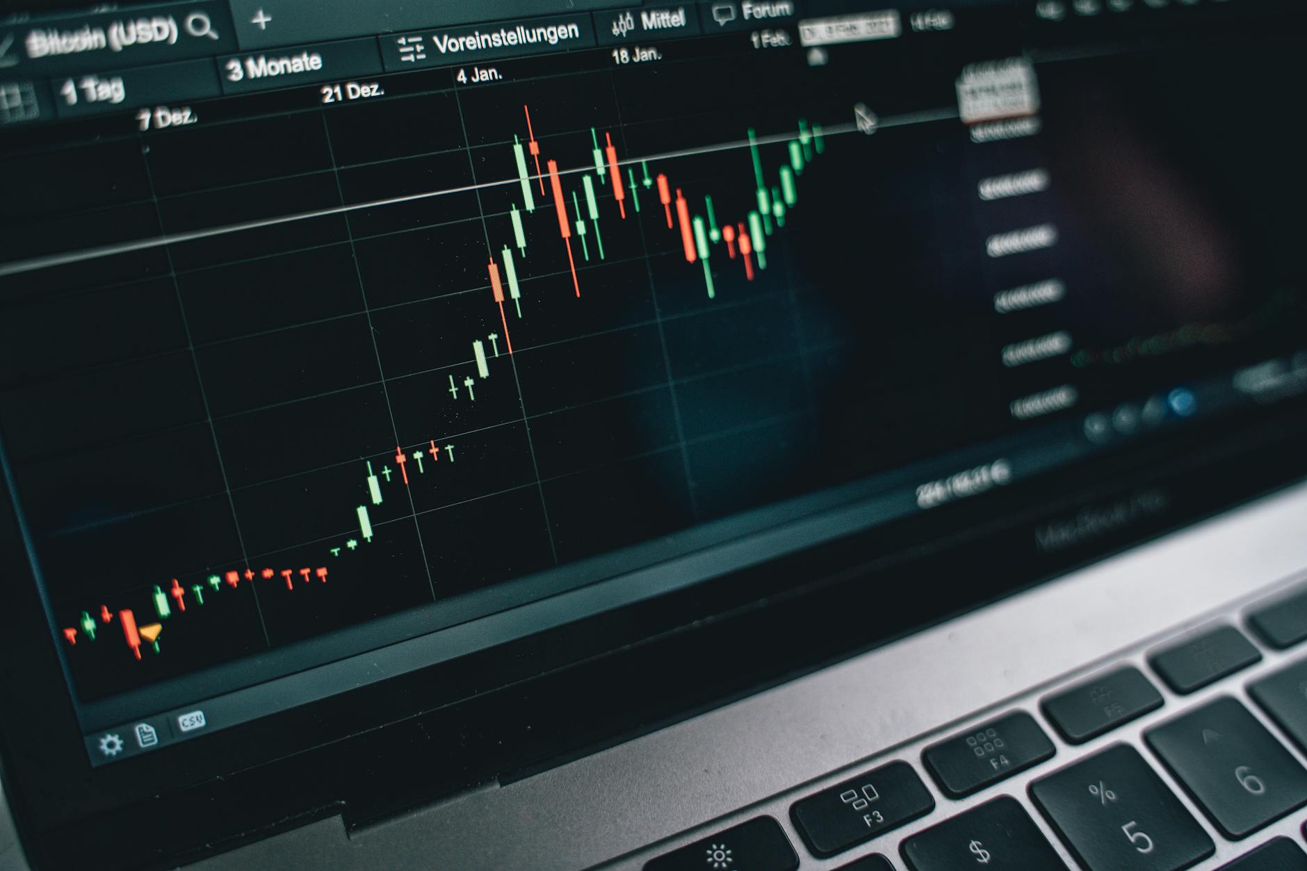 Modern trading floor with multiple computer screens displaying financial data and market charts