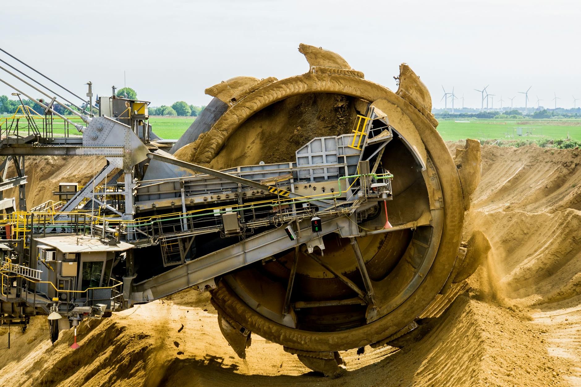 Large-scale copper mining equipment at an open-pit mine operation