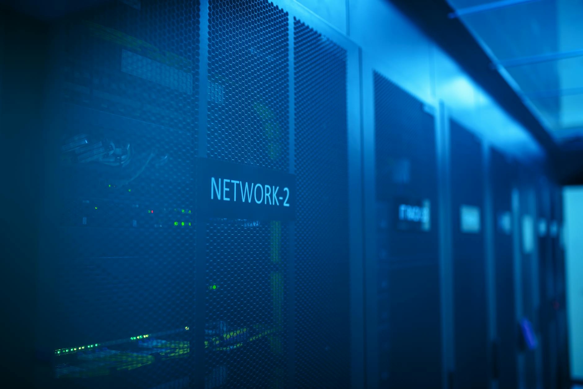 Rows of server racks in a data center supporting high-frequency trading operations