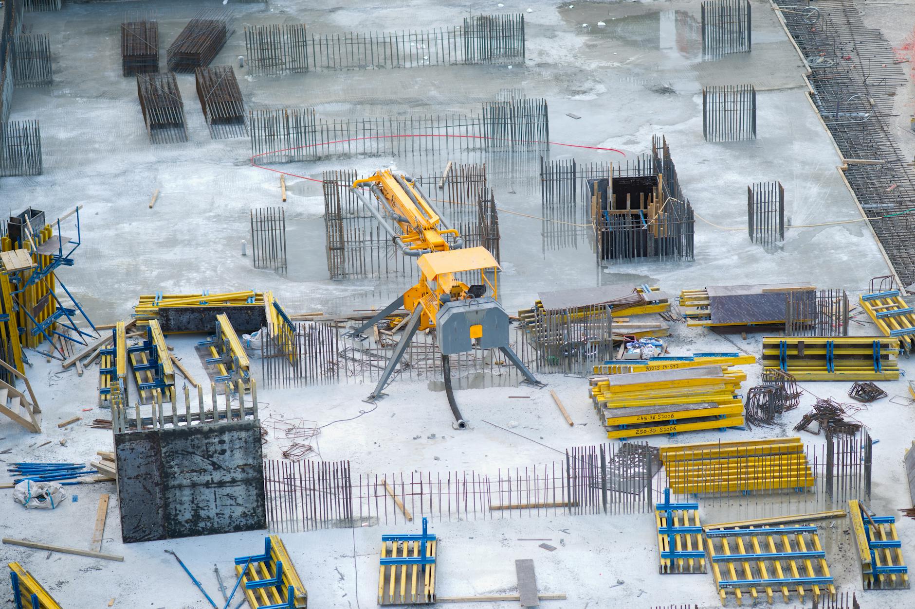 Home construction workers building new residential development