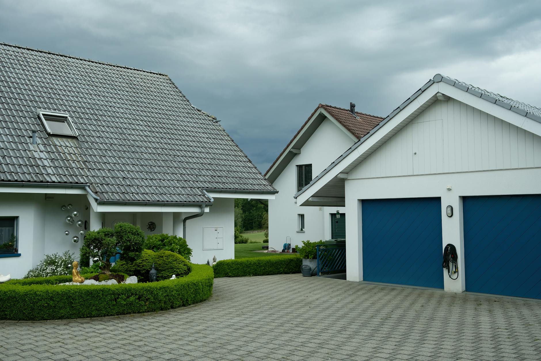 Row of new suburban homes representing residential real estate development and housing market