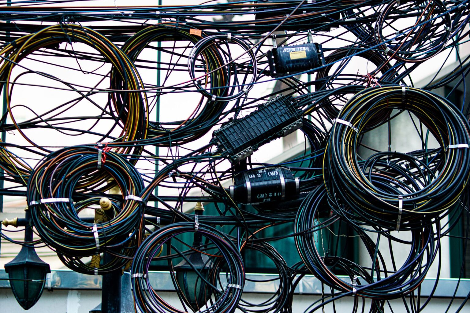 Rolls of copper wire in an industrial warehouse setting