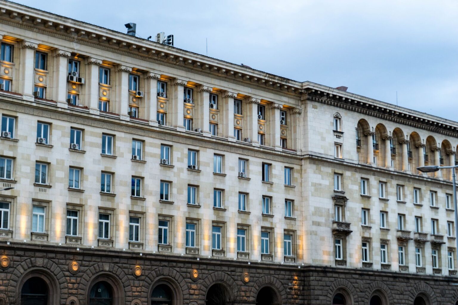 A government building representing public sector employment and pension obligations