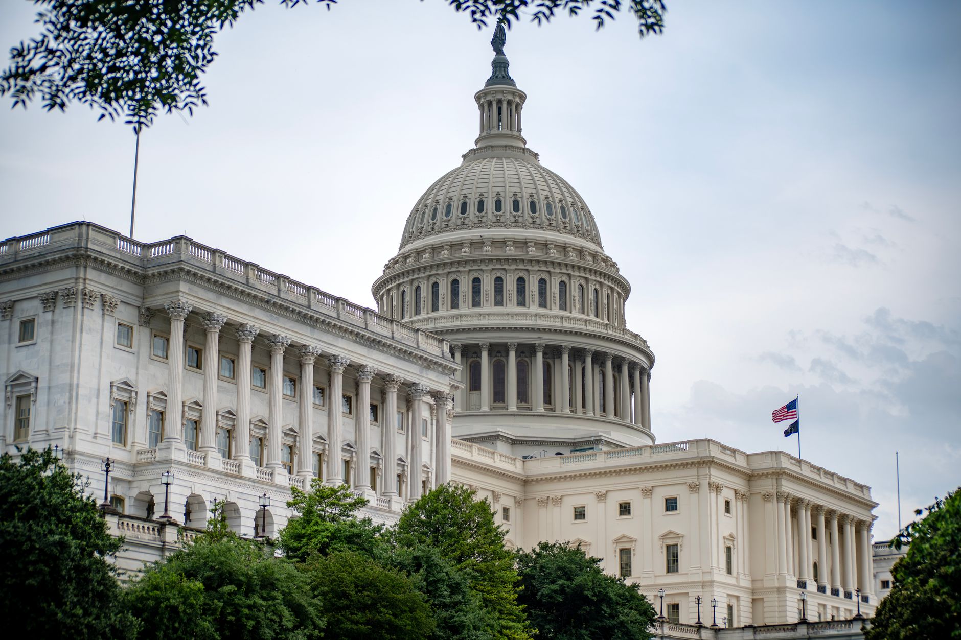 United States Capitol building exterior on a cloudy day