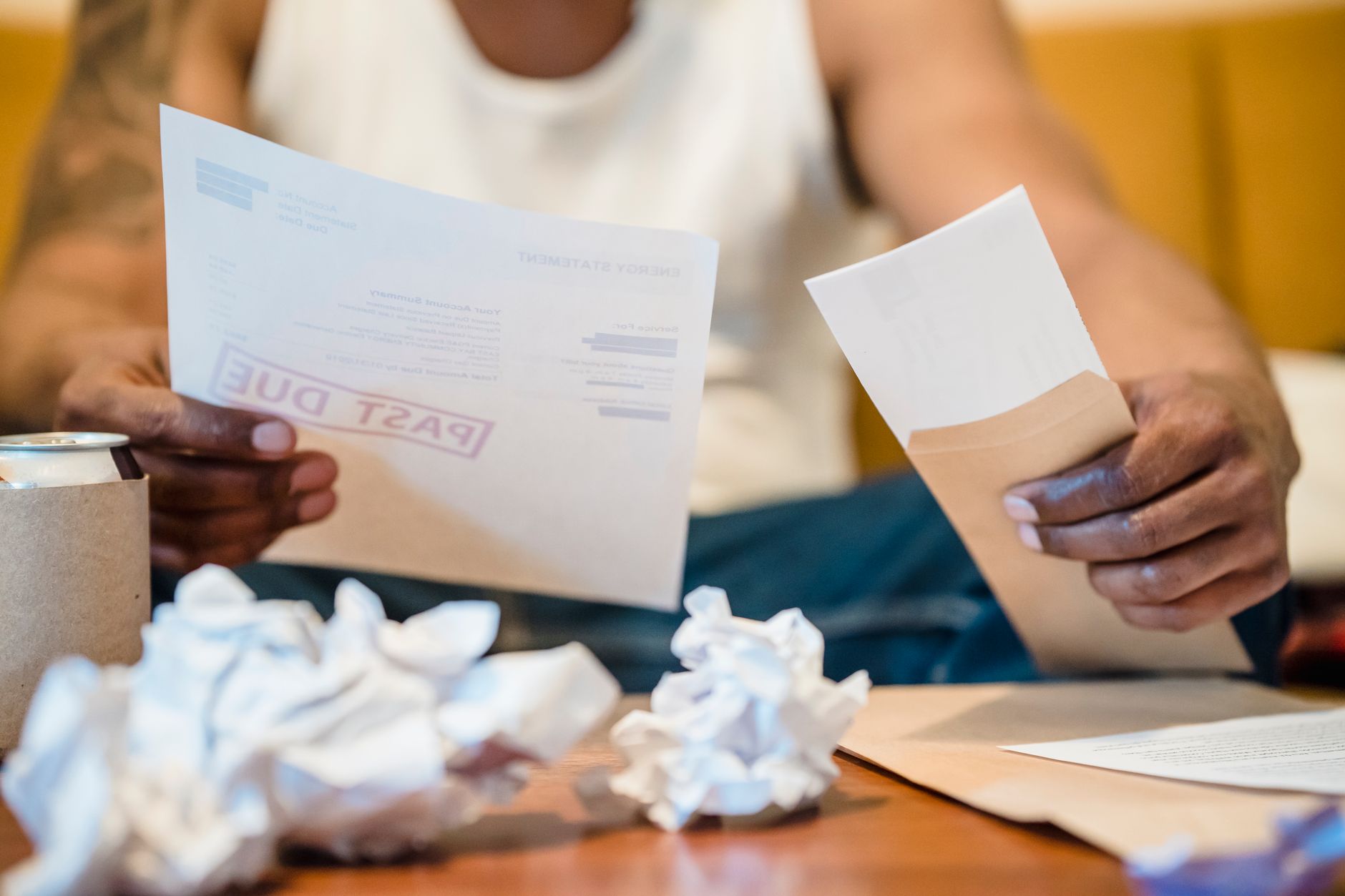 Business documents and financial paperwork representing corporate debt obligations